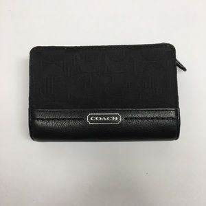 Coach leather and cloth wallet